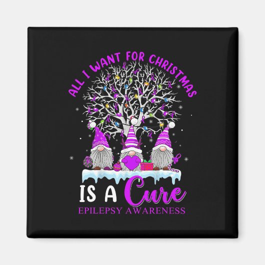 Epilepsie Awareness Ornament Weihnachtsbaum Gnomes Magnet (Vorne)