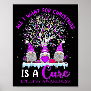 Epilepsie Awareness Ornament Weihnachtsbaum Gnomes Poster