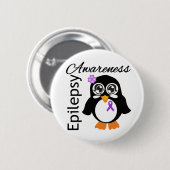 Epilepsie Awareness Penguin Button (Vorne & Hinten)