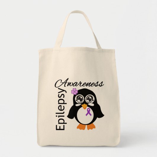 Epilepsie Awareness Penguin Tragetasche (Vorne)