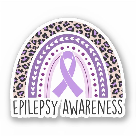 Epilepsie Awareness Rainbow Epilepsy Warrior Aufkleber (Vorderseite)