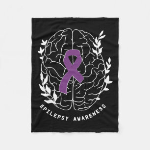 Epilepsie Awareness Ribbon Lila Epilepsie Brain Gr Fleecedecke