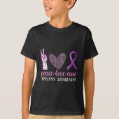 Epilepsie Awareness Ribbon Peace Liebe Cure T-Shirt (Vorderseite)