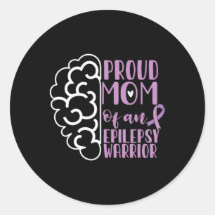 Epilepsie Awareness Ribbon stolz Mama einer Epilep Runder Aufkleber
