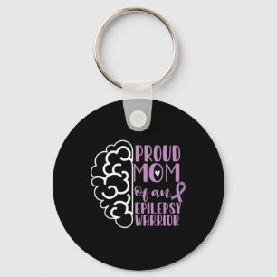 Epilepsie Awareness Ribbon stolz Mama einer Epilep Schlüsselanhänger