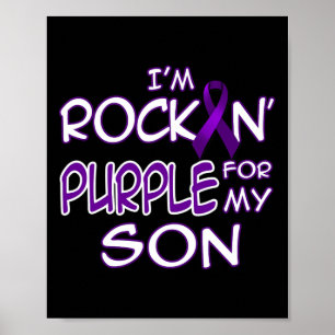 Epilepsie Awareness Rockin' Lila Band für mein So Poster