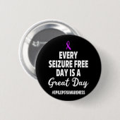Epilepsie Awareness Seizure Free Epileptic Warrior Button (Vorne & Hinten)
