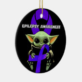 Epilepsie Awareness Shirt Keramik Ornament (Rechts)