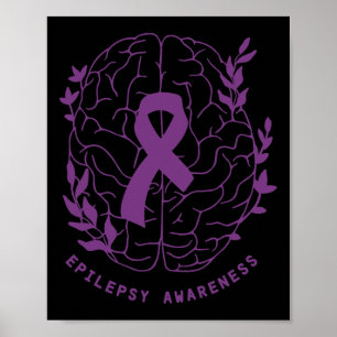 Epilepsie Awareness Support Epilepsy Lila Ribbon Poster