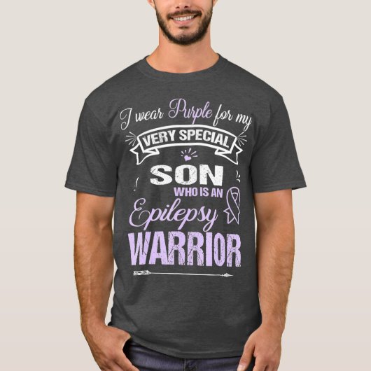 Epilepsie Awareness T support Son Warrior Walk T-Shirt (Vorderseite)