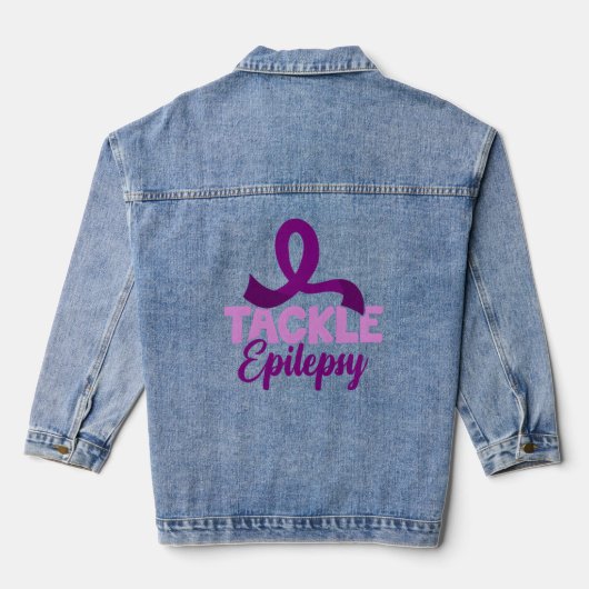 Epilepsie Awareness Tackle Epilepsie Jeansjacke (Rückseite)