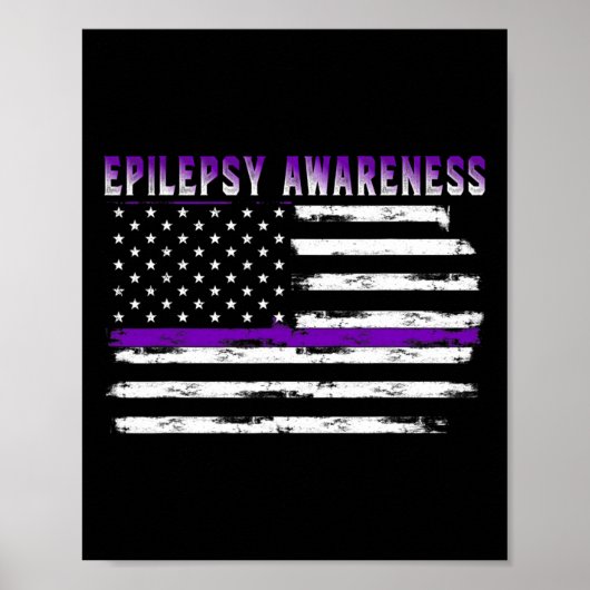 Epilepsie Awareness USA Flag American Epilepsy Sup Poster (Vorne)