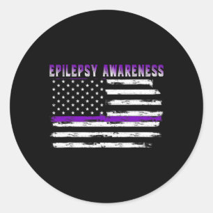 Epilepsie Awareness USA Flag American Epilepsy Sup Runder Aufkleber