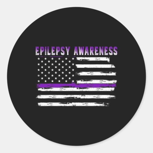 Epilepsie Awareness Usa Flag American Epilepsy Sup Runder Aufkleber (Vorderseite)