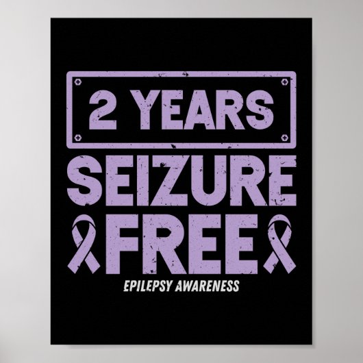 Epilepsie Bewusstsein 2 Jahre Seizure Free Ribbon Poster (Vorne)