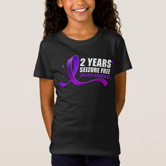 Epilepsie Bewusstsein 2 Jahre Seizure Free Ribbon T-Shirt (Vorderseite)