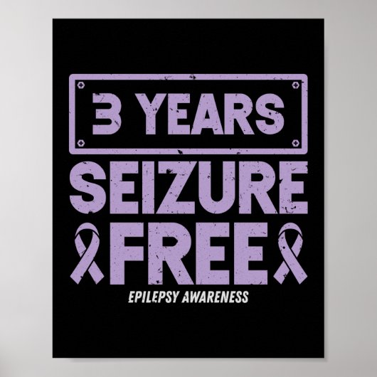 Epilepsie Bewusstsein 3 Jahre Seizure Free Ribbon Poster (Vorne)