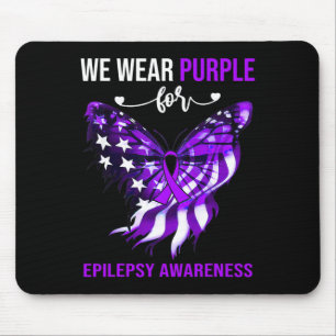 Epilepsie Bewusstsein 4. Juli Lila Schmetterling Mousepad