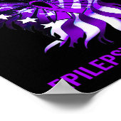 Epilepsie Bewusstsein 4. Juli Lila Schmetterling Poster (Ecke)