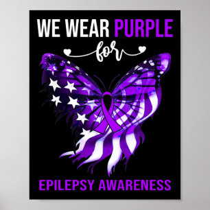 Epilepsie Bewusstsein 4. Juli Lila Schmetterling Poster