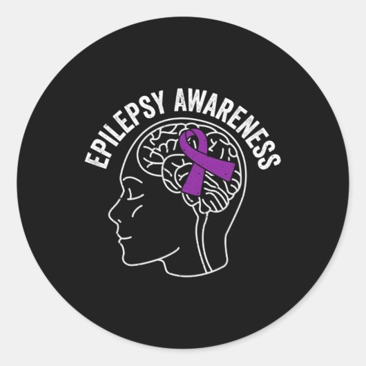 Epilepsie-Bewusstsein 5 Runder Aufkleber (Vorderseite)