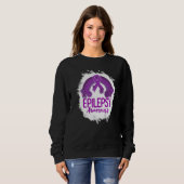 Epilepsie-Bewusstsein ausgeblichenes Regenbogen-Li Sweatshirt (Vorne ganz)