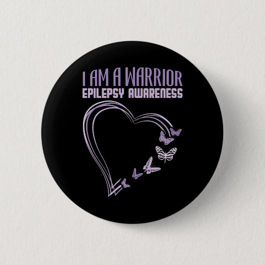 Epilepsie Bewusstsein, dass ich ein Kriegerherz-Sc Button (Vorderseite)
