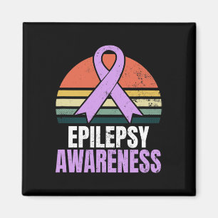 Epilepsie Bewusstsein Design Vintag Retro Sunset G Magnet