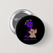 Epilepsie Bewusstsein Elephant Faith Hope Liebe Su Button (Vorne & Hinten)
