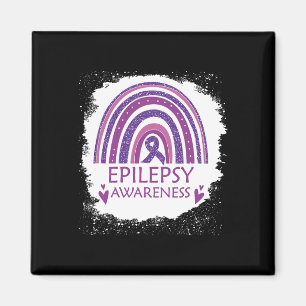 Epilepsie Bewusstsein gebleicht Rainbow Lila Ribbo Magnet