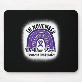 Epilepsie Bewusstsein gebleicht Rainbow Lila Ribbo Mousepad