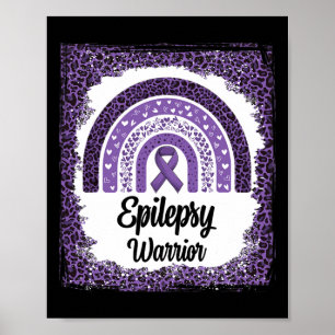 Epilepsie Bewusstsein gebleicht Regenbogen Leopard Poster