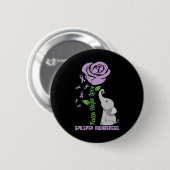 Epilepsie Bewusstsein Glaube Hoffnung Liebe Blume Button (Vorne & Hinten)