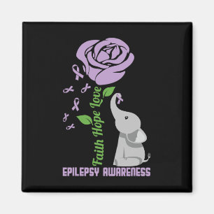 Epilepsie-Bewusstsein Glaube Hoffnung Liebe Blume Magnet