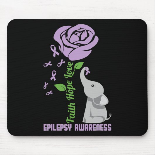 Epilepsie-Bewusstsein Glaube Hoffnung Liebe Blume  Mousepad (Vorne)