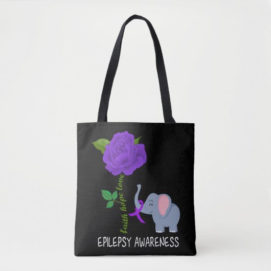 Epilepsie Bewusstsein Glaube Hoffnung Liebe Blume Tasche (Vorderseite)