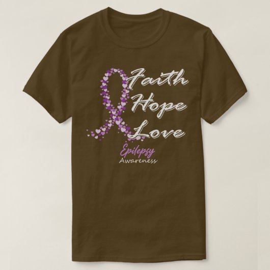 Epilepsie Bewusstsein Glauben Hoffnung Liebe in di T-Shirt (Design vorne)