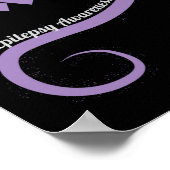 Epilepsie Bewusstsein Herz Ribbon Poster (Ecke)