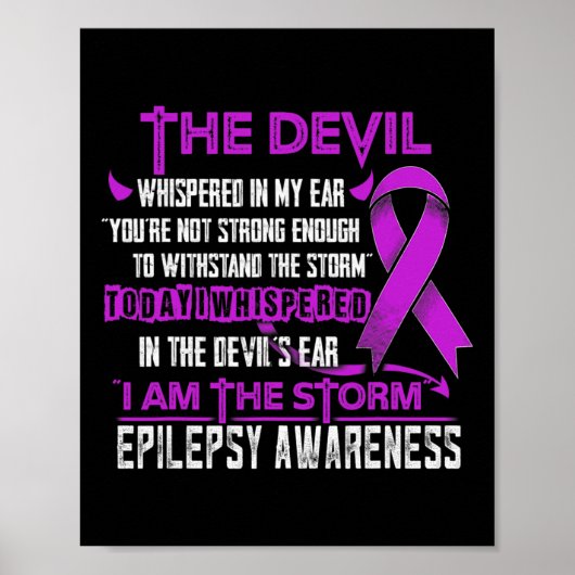 Epilepsie Bewusstsein, ich bin der Sturmteufel Poster (Vorne)