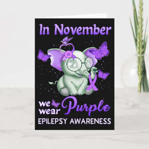 Epilepsie Bewusstsein im November tragen wir Lila  Karte