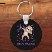 Epilepsie Bewusstsein lila Band - Epilepsie awaren Schlüsselanhänger (Vorderseite)