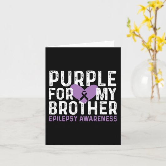 Epilepsie Bewusstsein Lila für meinen Bruder Ribbo Karte (Gelbe Blume)
