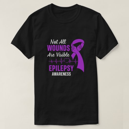 Epilepsie Bewusstsein Lila nicht alle Wunden sind T-Shirt (Design vorne)