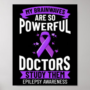 Epilepsie Bewusstsein Lila Ribbon-Bracelet-Krieg Poster