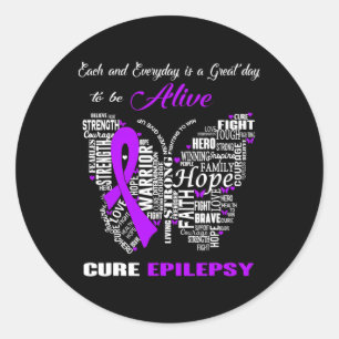 Epilepsie Bewusstsein Lila Schmetterlinge Runder Aufkleber