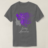 Epilepsie Bewusstsein Lila Schmetterlinge T-Shirt (Design vorne)