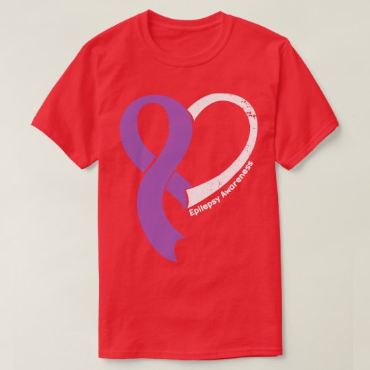 Epilepsie Bewusstsein Menschen Liebe Herz Ribbon H T-Shirt (Design vorne)