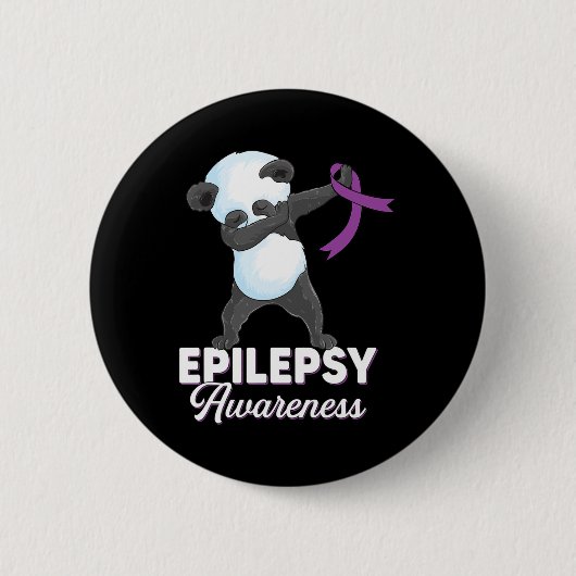 Epilepsie Bewusstsein Monat Dabbing Panda Epilepsi Button (Vorderseite)