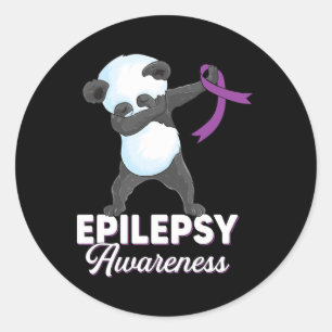Epilepsie Bewusstsein Monat Dabbing Panda Epilepsi Runder Aufkleber