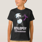 Epilepsie Bewusstsein Monat Dabbing Panda Epilepsi T-Shirt (Vorderseite)